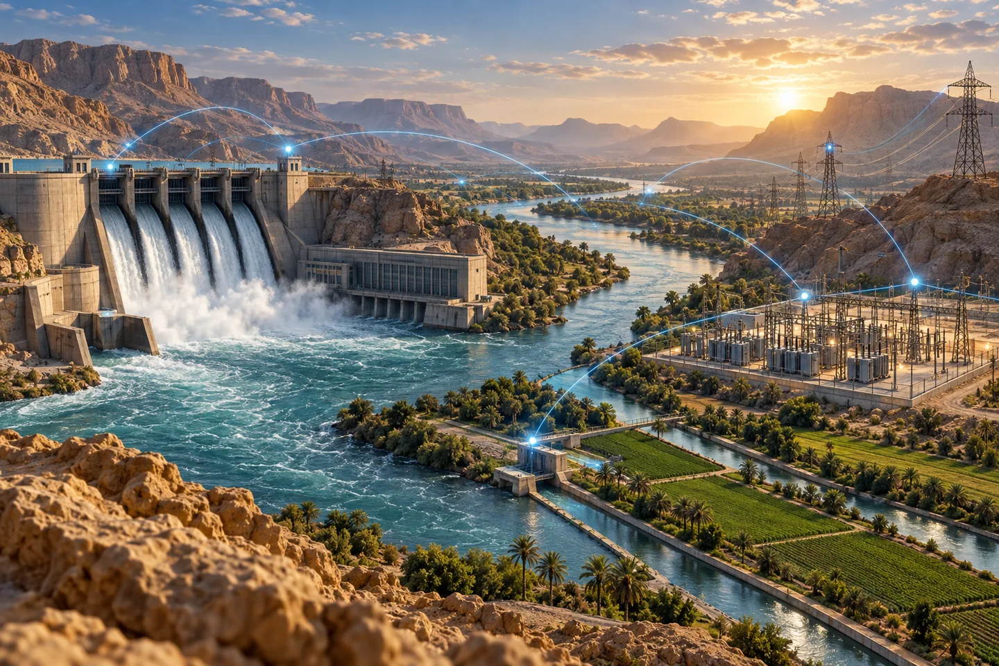تصویر مفهومی صنعت آب و برق برای آغاز استقرار ATRA ERP در سازمان آب و برق خوزستان